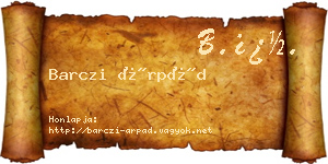 Barczi Árpád névjegykártya