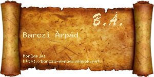 Barczi Árpád névjegykártya